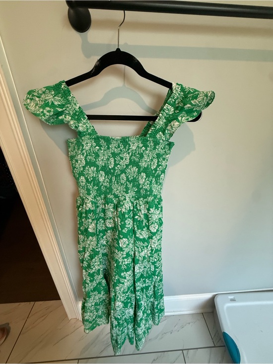 Lands' End Dresses & Skirts - Lands' End Green and White Floral Midi Dress